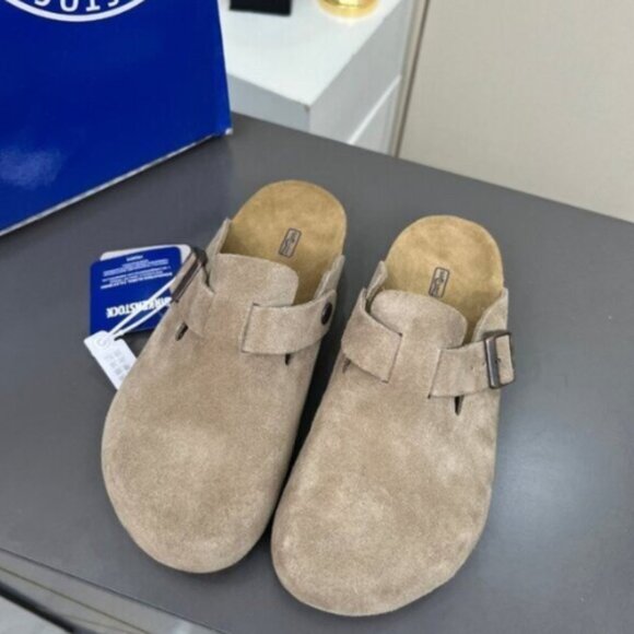 NWT Birkenstock Boston taupe suede mule clogs - Picture 5 of 8